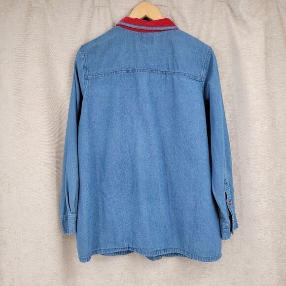 Bobbie Brooks Vintage Y2K Denim Button Down Snowman Christmas Women's Plus Size - Picture 11 of 14